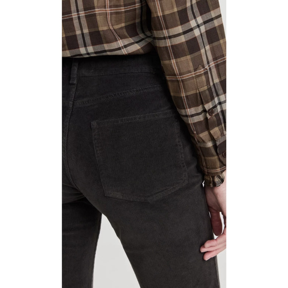 NWT! Nili Lotan 6 Celia CORDUROY $375 High Rise Bootcut Pants Ribbed Jean Black - Picture 7 of 13
